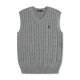 Short-sleeved V-neck knitted vest with horse logo