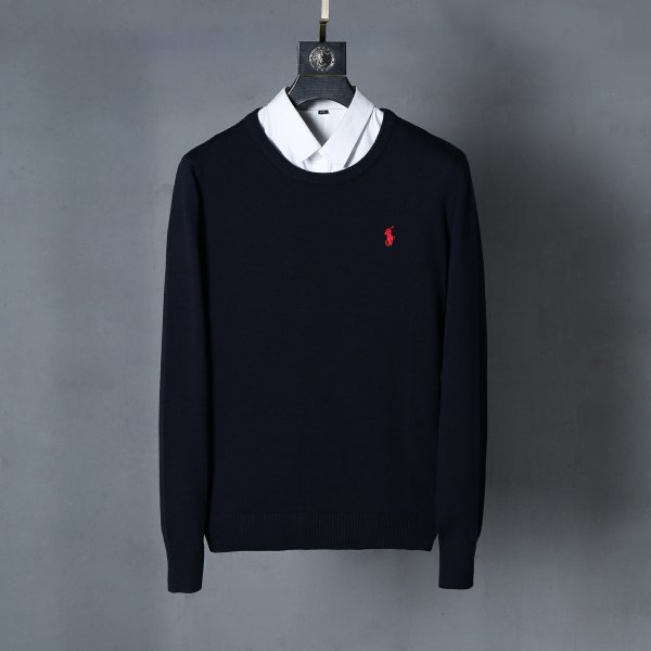 Long-sleeved horse-patterned knitted sweater