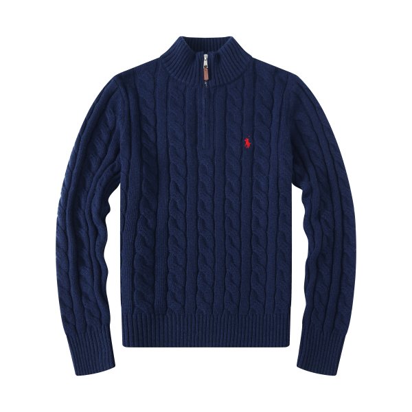Long-sleeved high-necked horse-patterned knitted sweater
