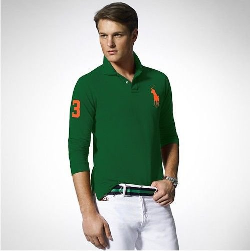 Large size long-sleeved polo shirt
