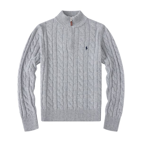 Long-sleeved high-necked horse-patterned knitted sweater