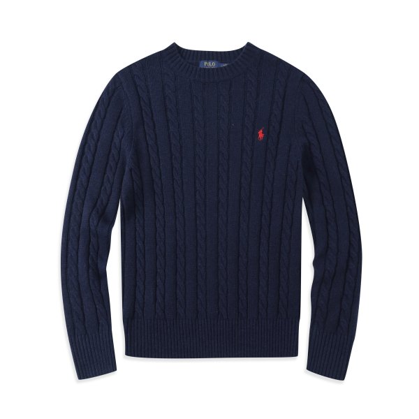 Long-sleeved round-neck horse-patterned knitted sweater
