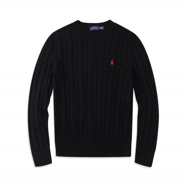 Long-sleeved round-neck horse-patterned knitted sweater