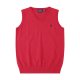 Sleeveless V-neck knitted vest with horse logo