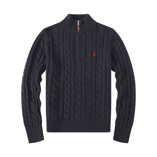 Long-sleeved high-necked horse-patterned knitted sweater