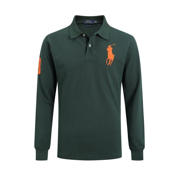 Large size long-sleeved polo shirt