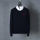 Long-sleeved horse-patterned knitted sweater