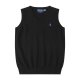 Sleeveless V-neck knitted vest with horse logo